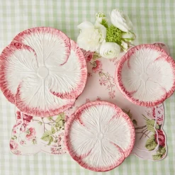 Mrs. Alice Dinner Plates|Pink Capri Lettuce Dinner Plate (Set Of 4)