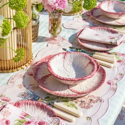 Mrs. Alice Dinner Plates|Pink Capri Lettuce Dinner Plate