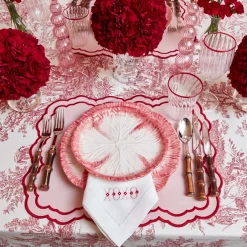 Mrs. Alice Dinner Plates|Pink Capri Lettuce Dinner Plate