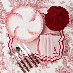 Mrs. Alice Lettuce Crockery|Pink Capri Lettuce Dinner Plate