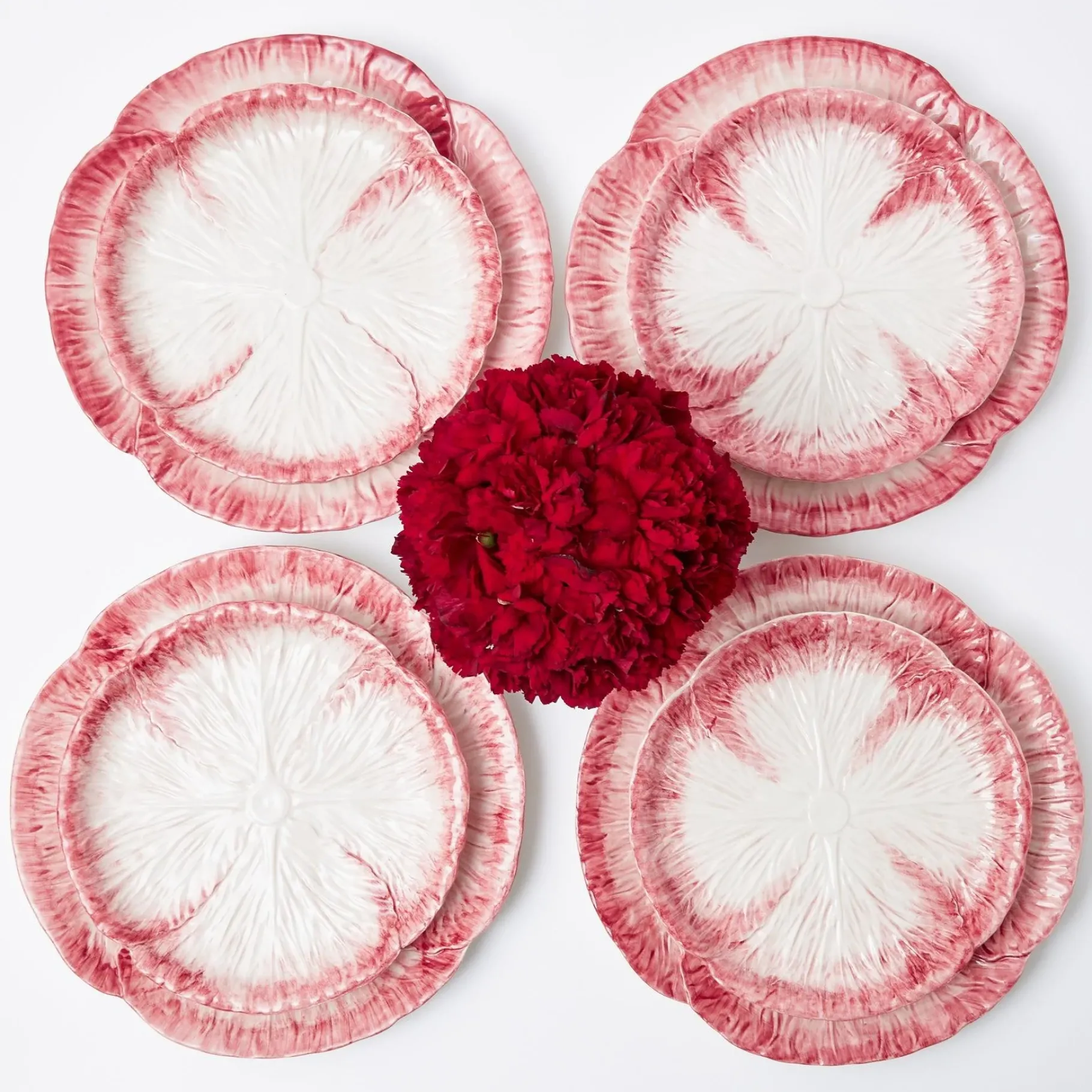 Mrs. Alice Crockery Sets|Pink Capri Lettuce Dinner Plate (Set Of 4)