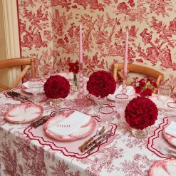 Mrs. Alice Crockery Sets|Pink Capri Lettuce Dinner Plate (Set Of 4)