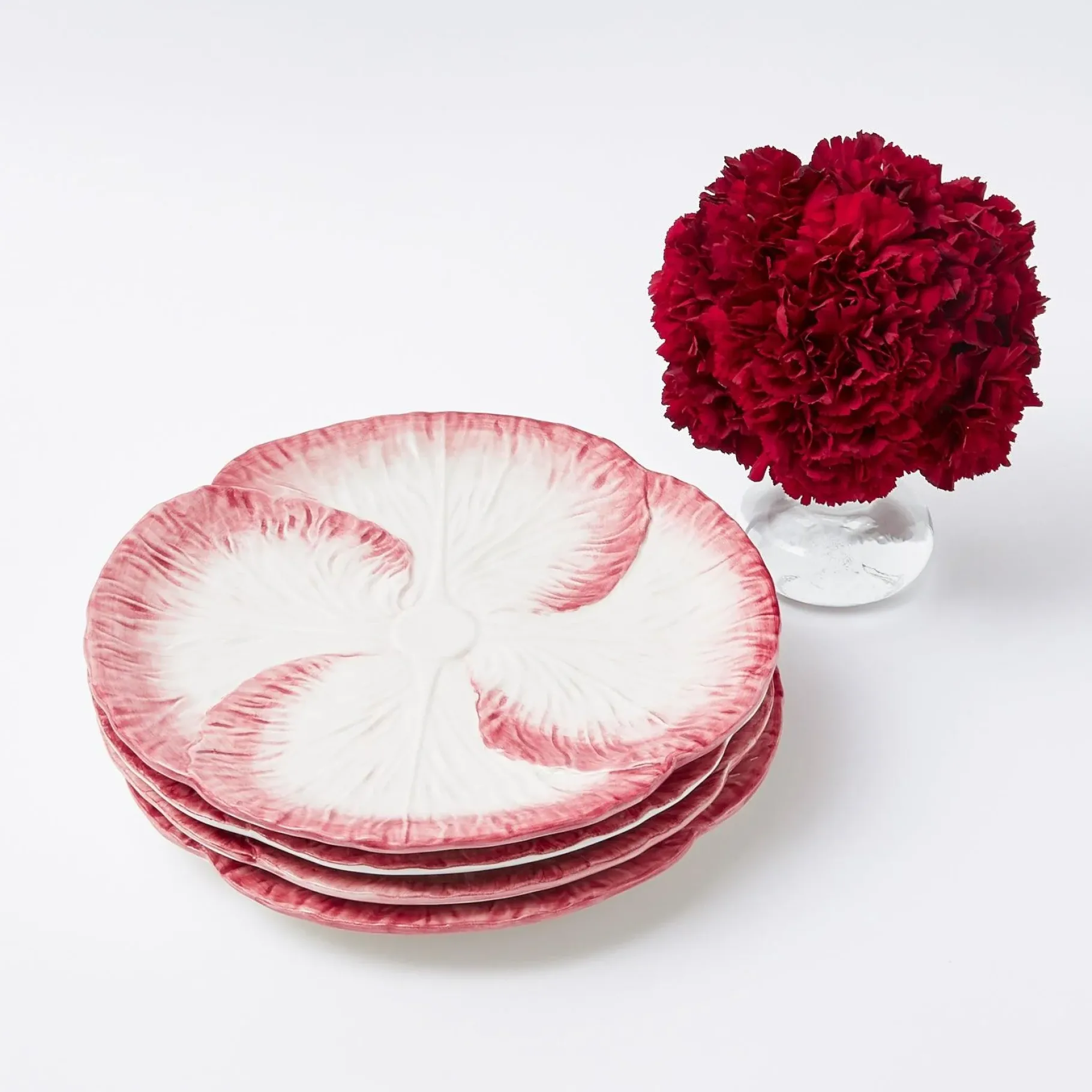 Mrs. Alice Crockery Sets|Pink Capri Lettuce Dinner Plate (Set Of 4)