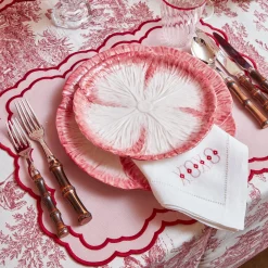 Mrs. Alice Crockery Sets|Pink Capri Lettuce Starter Plate (Set Of 4)