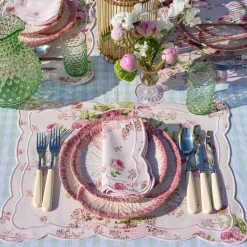 Mrs. Alice Crockery Sets|Pink Capri Lettuce Starter Plate (Set Of 4)