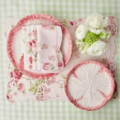 Mrs. Alice Lettuce Crockery|Pink Capri Lettuce Starter Plate (Set Of 4)