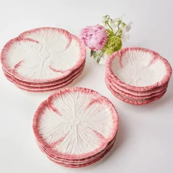 Mrs. Alice Lettuce Crockery|Pink Capri Lettuce Starter Plate (Set Of 4)