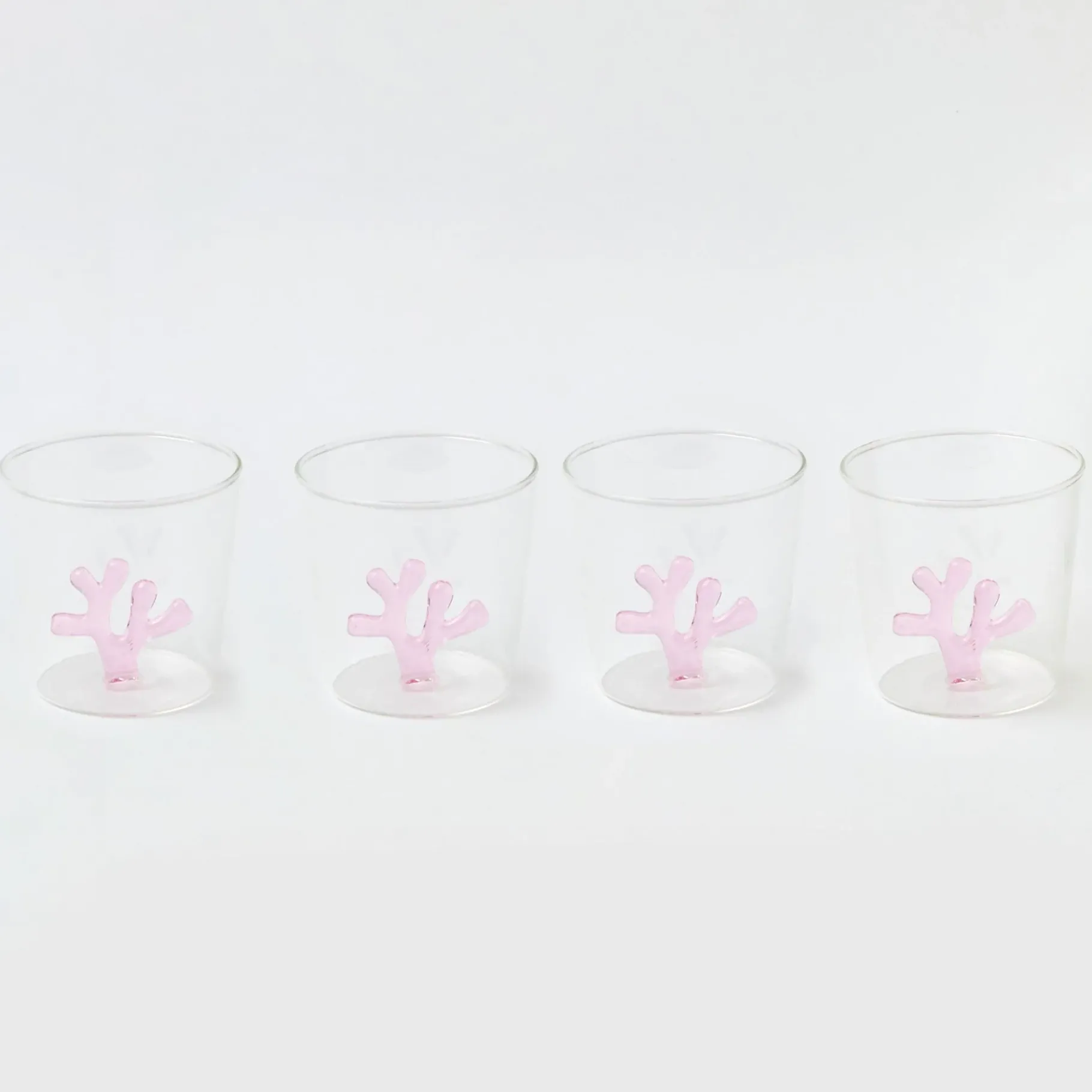 Mrs. Alice Glasses|Pink Coral Glasses (Set Of 4)