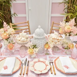 Mrs. Alice Dinner Plates|Pink Geometric Bamboo Dinner Plate