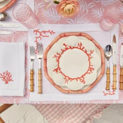 Mrs. Alice Dinner Plates|Pink Geometric Bamboo Dinner Plate