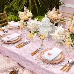 Mrs. Alice Dinner Plates|Pink Geometric Bamboo Dinner Plate