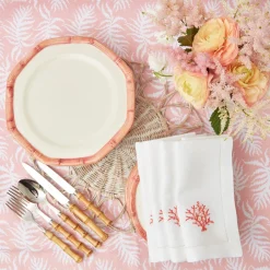 Mrs. Alice Dinner Plates|Pink Geometric Bamboo Dinner Plate