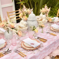 Mrs. Alice Bamboo Crockery|Pink Geometric Bamboo Starter Plate