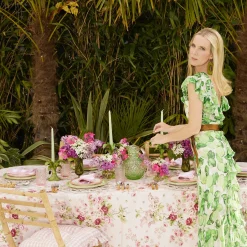 Mrs. Alice Bamboo Crockery|Pink Geometric Bamboo Starter Plate