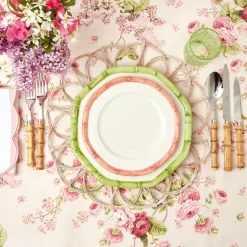 Mrs. Alice Starter Plates|Pink Geometric Bamboo Starter Plate (Set Of 4)