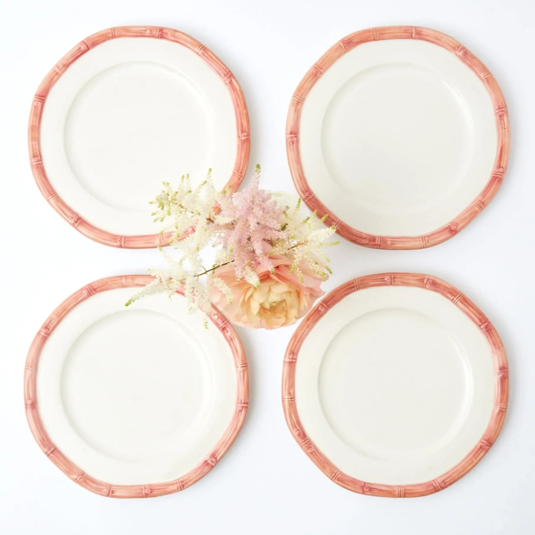 Mrs. Alice Bamboo Crockery|Pink Geometric Bamboo Starter Plate (Set Of 4)