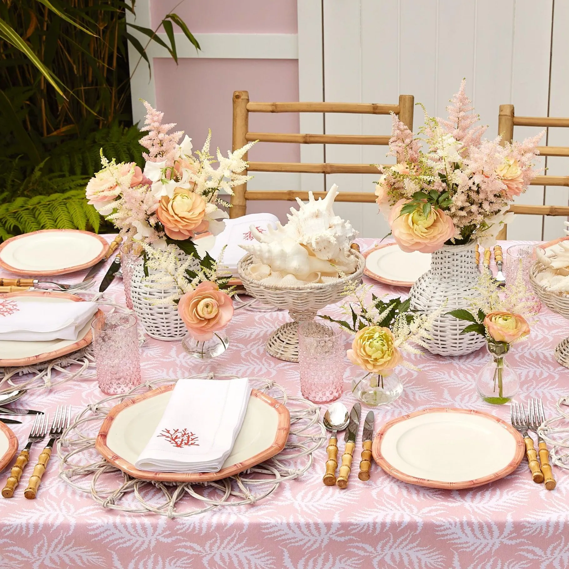 Mrs. Alice Bamboo Crockery|Pink Geometric Bamboo Starter Plate (Set Of 4)