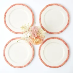 Mrs. Alice Crockery Sets|Pink Geometric Bamboo Starter Plate (Set Of 4)