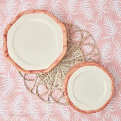 Mrs. Alice Crockery Sets|Pink Geometric Bamboo Starter Plate (Set Of 4)
