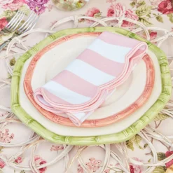 Mrs. Alice Crockery Sets|Pink Geometric Bamboo Starter Plate (Set Of 4)