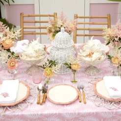 Mrs. Alice Crockery Sets|Pink Geometric Bamboo Starter Plate (Set Of 4)