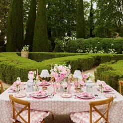 Mrs. Alice Cushions|Pink Gingham Ruffle Seat Pad Cushion (Set Of 4)