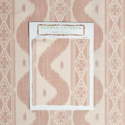 Mrs. Alice Serena Fresson Fabrics|Pink Ikat Stripe Fabric
