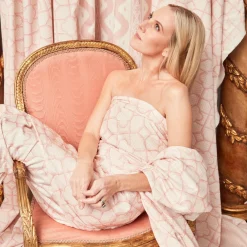 Mrs. Alice Serena Fresson Fabrics|Pink Ikat Stripe Fabric