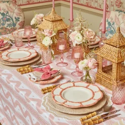 Mrs. Alice Tablecloths|Pink Leopard Ikat Tablecloth
