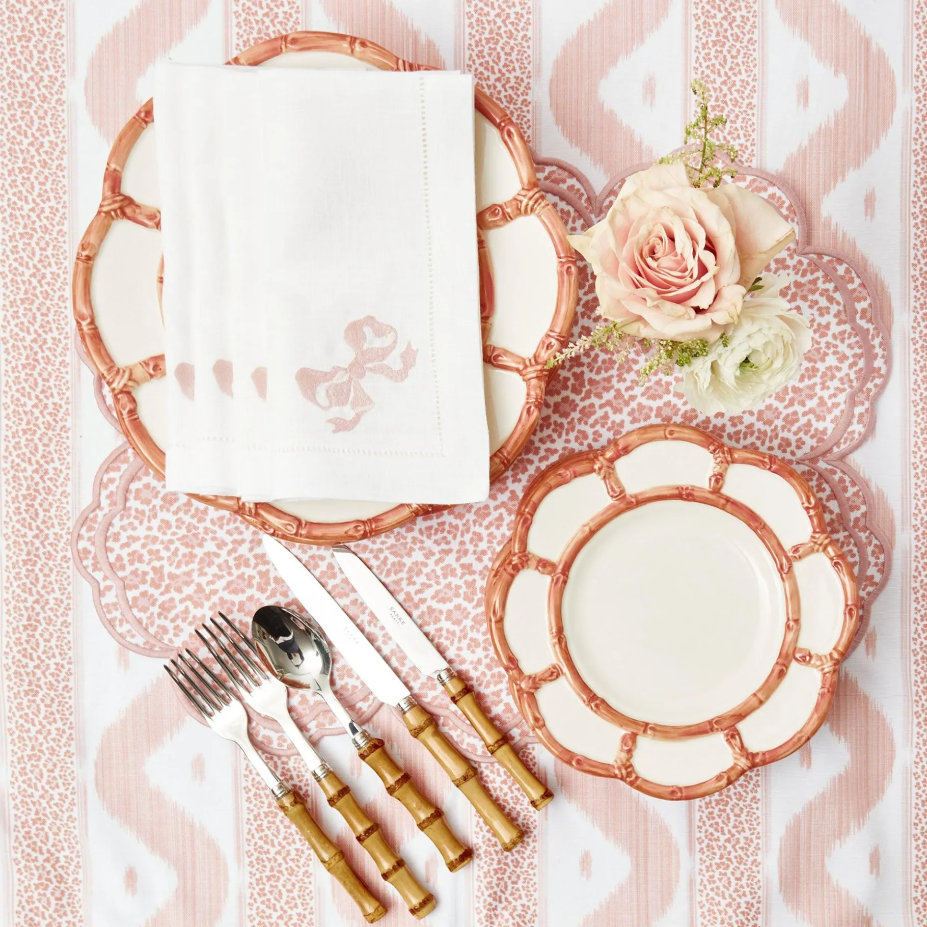 Mrs. Alice Bamboo Crockery|Pink Petal Bamboo Starter Plates (Set Of 4)