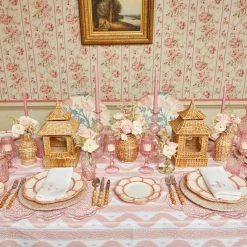 Mrs. Alice Bamboo Crockery|Pink Petal Bamboo Starter Plates (Set Of 4)