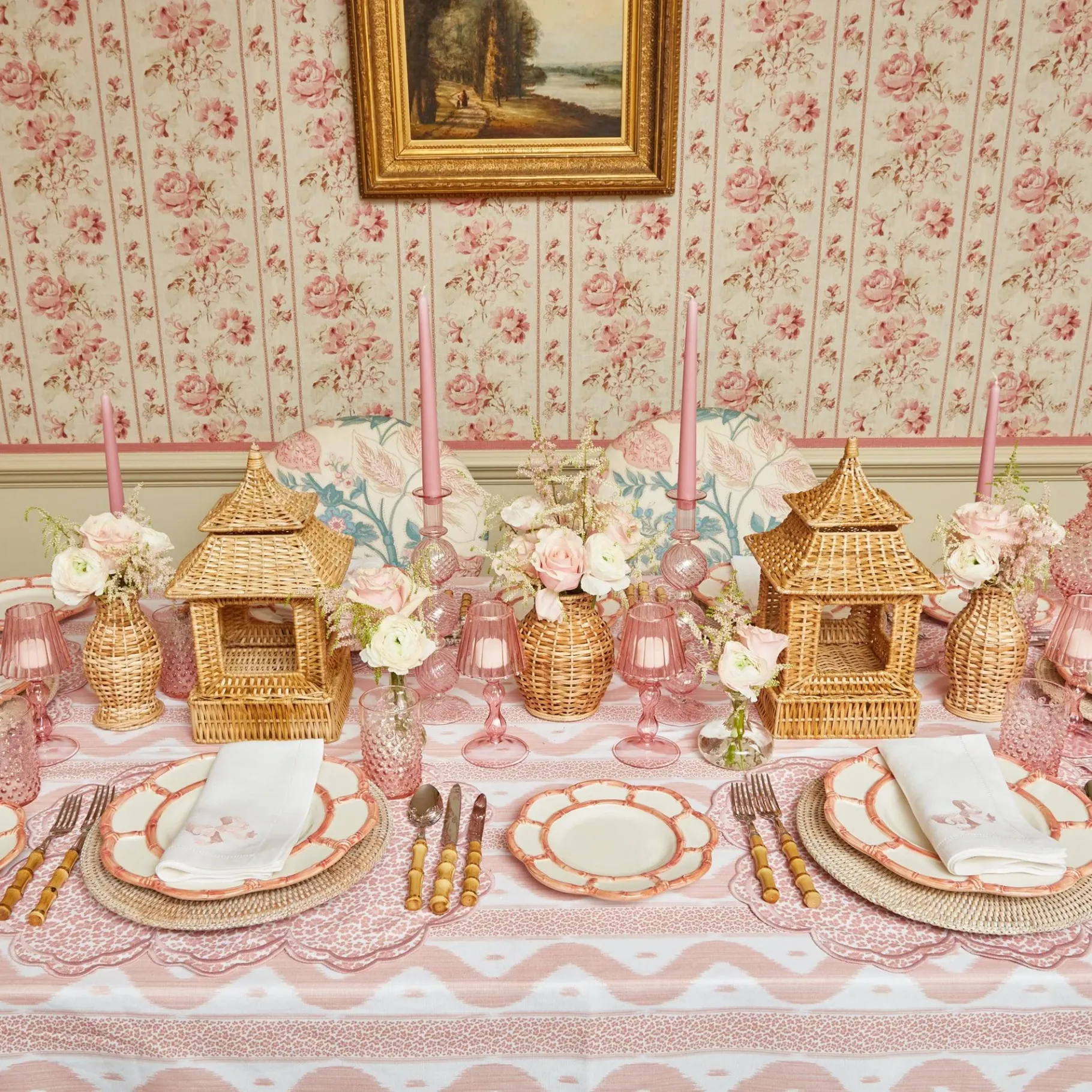 Mrs. Alice Bamboo Crockery|Pink Petal Bamboo Starter Plates (Set Of 4)