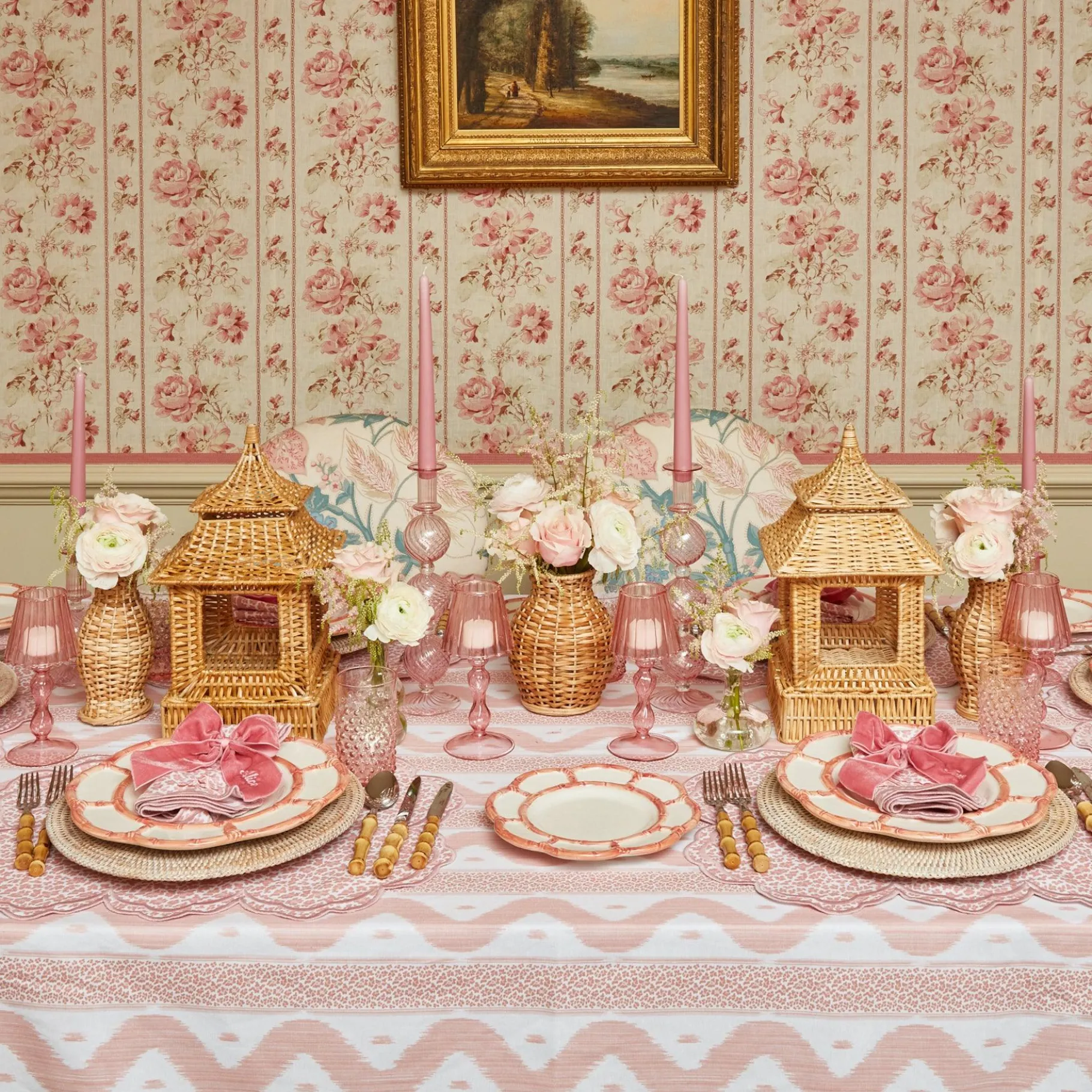 Mrs. Alice Bamboo Crockery|Pink Petal Bamboo Starter Plates (Set Of 4)