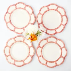 Mrs. Alice Crockery Sets|Pink Petal Bamboo Starter Plates (Set Of 4)