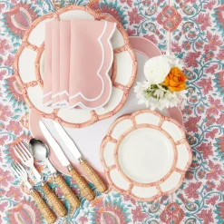 Mrs. Alice Crockery Sets|Pink Petal Bamboo Starter Plates (Set Of 4)