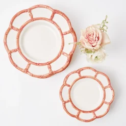 Mrs. Alice Starter Plates|Pink Petal Bamboo Starter Plates (Set Of 4)