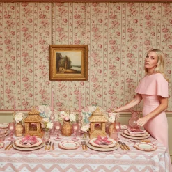 Mrs. Alice Starter Plates|Pink Petal Bamboo Starter Plates (Set Of 4)