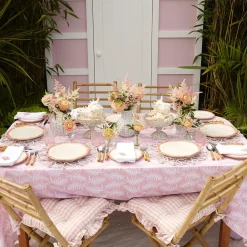 Mrs. Alice Tablecloths|Pink Trailing Ferns Tablecloth