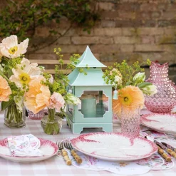 Mrs. Alice Candle Holders|Pistachio Green Pagoda Lantern