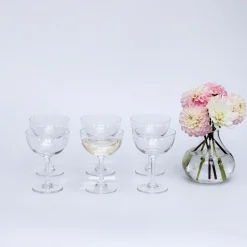Mrs. Alice Glasses|Poppy Prosecco Coupe (Set Of 6)