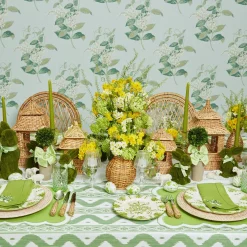 Mrs. Alice Decoration Sets|Potted Boxwood With Green Bow Decoration Set