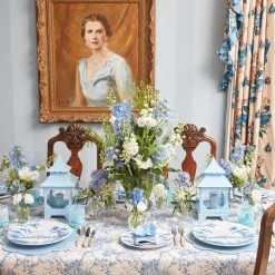 Mrs. Alice Candle Holders|Powder Blue Pagoda Lantern