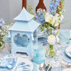 Mrs. Alice Candle Holders|Powder Blue Pagoda Lantern