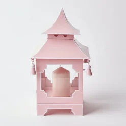 Mrs. Alice Candle Holders|Powder Pink Pagoda Lantern