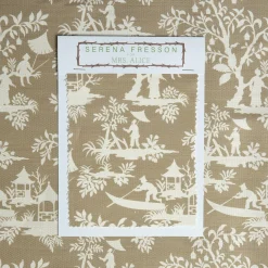 Mrs. Alice Serena Fresson Fabrics|Putty Pagoda Garden Fabric