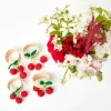 Mrs. Alice Napkin Rings, Bows & Wreaths|Raffia Cherry Napkin Holders (Set Of 4)