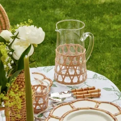 Mrs. Alice Glassware Sets|Raffia Water Glasses & Jug Set
