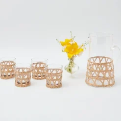 Mrs. Alice Jugs|Raffia Water Glasses & Jug Set