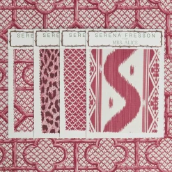 Mrs. Alice Serena Fresson Fabrics|Raspberry Pink Bamboo Trellis Fabric