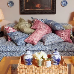 Mrs. Alice Serena Fresson Fabrics|Raspberry Pink Bamboo Trellis Fabric